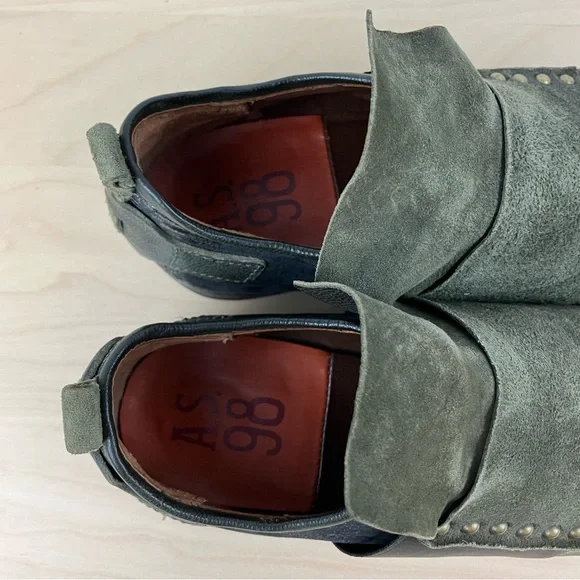 A.S. 98 Airstep Women’s Size 37 / 6.5-7 Green Suede Leather Low Oxford Shoes - Picture 10 of 11